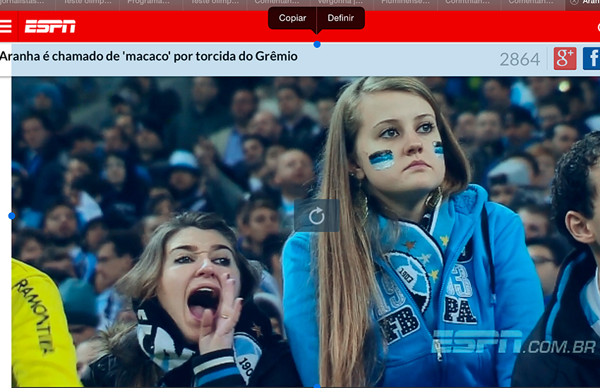 Grêmio, Aranha e racismo