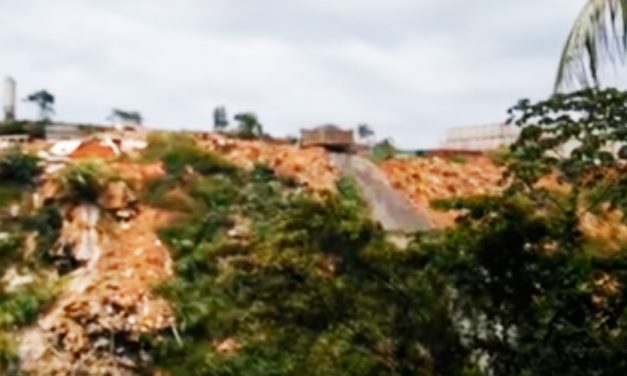 À luz do dia, caçambas despejam lixo e ameaçam natureza em Valéria